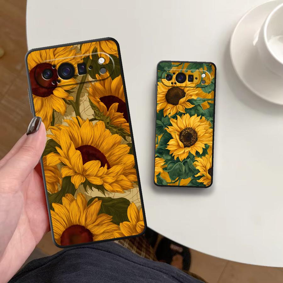 Google Pixel 9 Pro - Funda protectora para teléfono Sunflower Sea